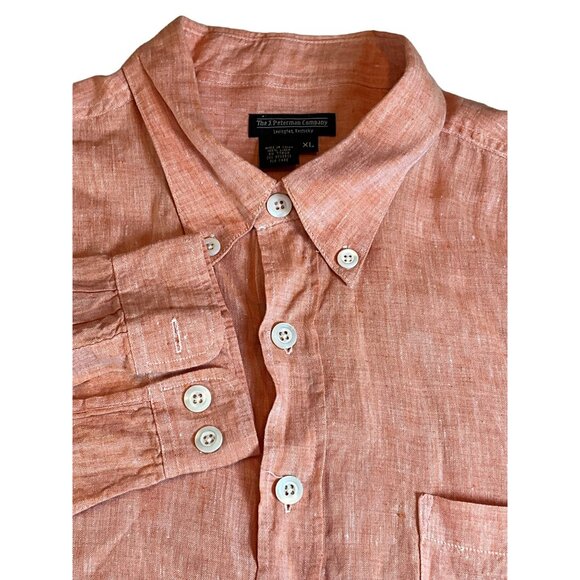 The J Peterman Company Tangerine Women's XL 100% Linen‎ Long Sleeve Blouse - Picture 2 of 4